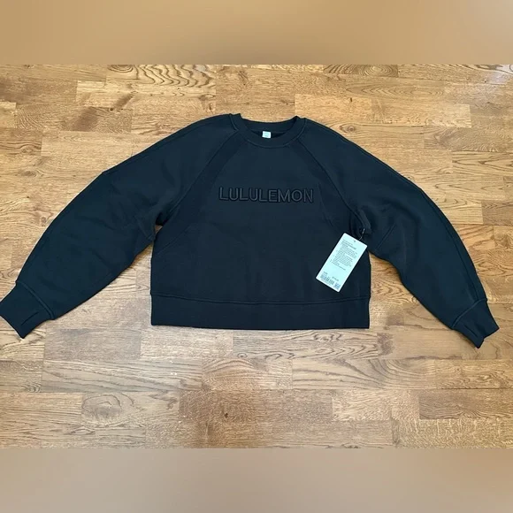 NWT Lululemon🍋 Black Scuba Oversized Pullover Wordmark Size XS/S - Picture 11 of 16
